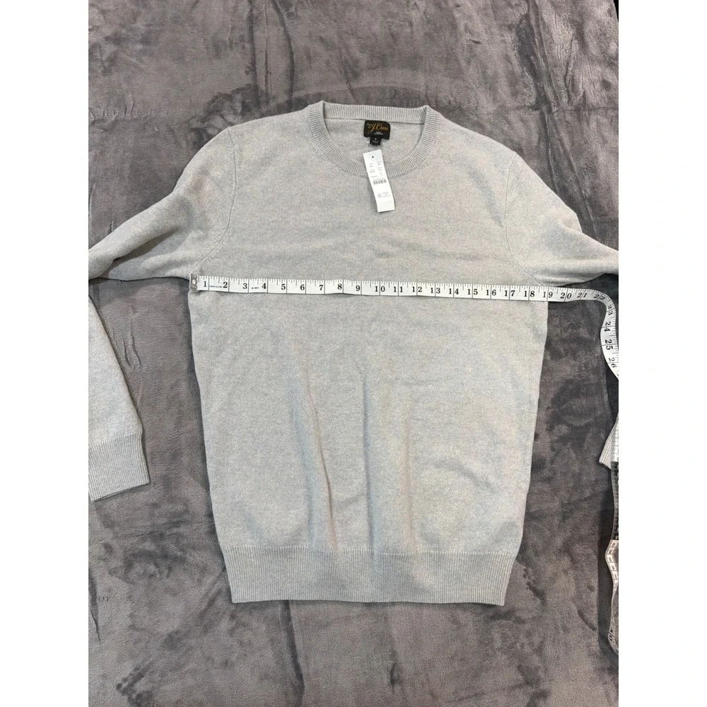 NWT J. Crew Cashmere Sweater Mens Light Grey Crewneck BE895 S